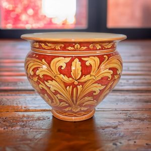 Cachepot Ø 30 ornato fondo rosso