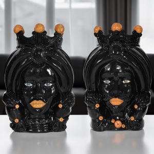 Testa h 40 c/turbante black orange femmina