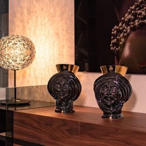 Testa h 30 corona liscia in oro black/gold trinacria s/espressione maschio