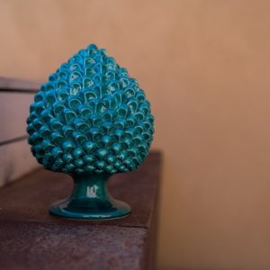 Pigna artigianale h 30 verde smeraldo