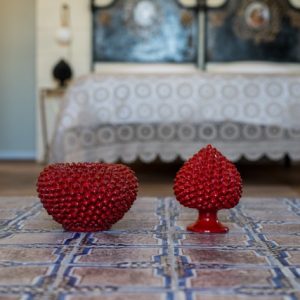 Cachepot a pigna Ø 22 rosso fuoco