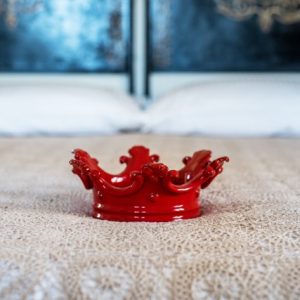 Corona svuota tasche piccola d. 20 cm rosso fuoco (selenio) - Bomboniera