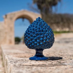 Pigna artigianale h 10 blu intenso - Bomboniera