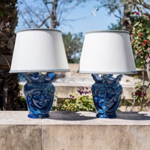 Lume a testa h 25 liscia blu intenso femmina (h55 c/paralume Ø35)