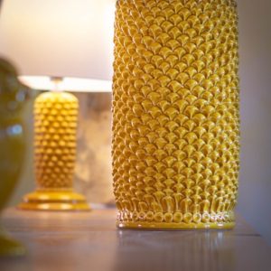 Vaso pigna cilindro h 25 senape