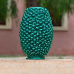 Vaso pigna botte h 30 verde smeraldo