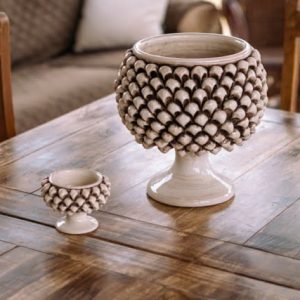 Vaso mezza pigna Ø 25 madreperla antichizzato