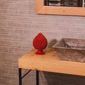 Pigna artigianale h 15 rosso fuoco