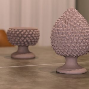 Vaso mezza pigna Ø 20 tortora opaco