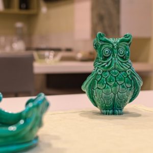 Gufo h 15 verde smeraldo - Bomboniera