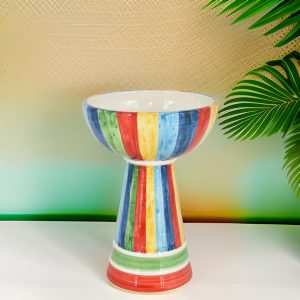 Vaso a coppa c/piede h 27 white & color