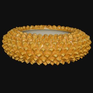 Centrotavola a pigna tonda Ø 33 mono arancio giallo