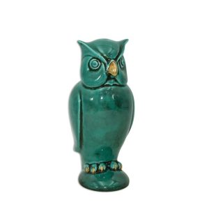 Gufo anacleto h 28 verde rame