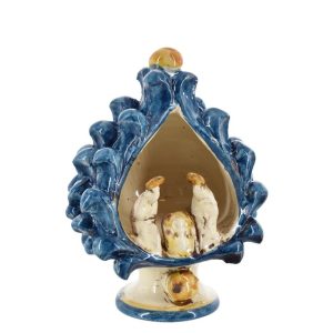 Natività a pigna h 12 blu/arancio FOTO