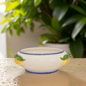 Centrotavola limoni Ø 25 c/bordi blu white & lemon (CLP500)