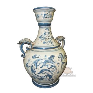 Bottiglia a collo alto h 33 s. d'arte mono blu