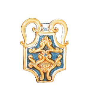 Fiasca esagono scaldamani 10x14 blu/arancio - Bomboniera