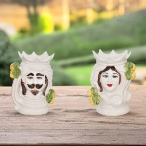 Testa h 15 limoni white & lemon c/espressione labbra arancio maschio bianco (CLP500) - Bomboniera