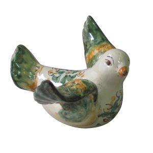 Colomba ali aperte 13x10 s. arte verde/arancio