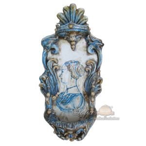 Acquasantiera appl 20x35 figurato donna mono blu