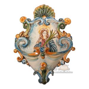 Acquasantiera piccola appl 15x25 santa lucia tricolore