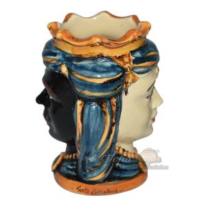 Testa h 10 purista doppia faccia blu/arancio maschio moro s/frutta