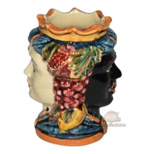 Testa h 10 purista doppia faccia blu/arancio maschio moro c/frutta