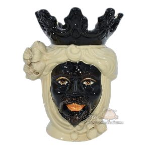 Testa h 40 limoni avorio con corona nera maschio moro