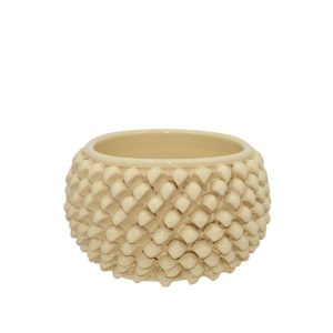 Vaso mezza pigna s/piede Ø 20 avorio