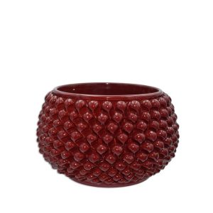 Vaso mezza pigna s/piede Ø 25 bordeaux