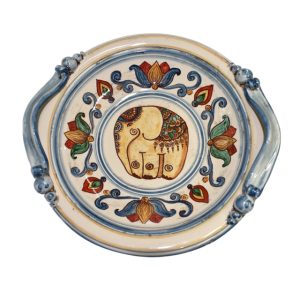 Centrotavola Ø 30 decoro elefante colorato