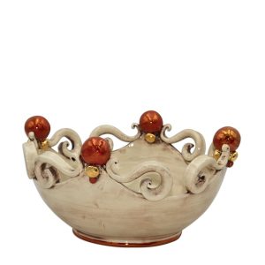 Centrotavola pallina Ø 25 madreperla antichizzato oro e lustri