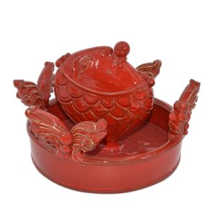 Centrotavola pesce Ø 28 plastico sofia rosso fuoco (selenio)