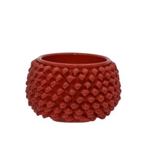 Vaso mezza pigna s/piede Ø 10 rosso fuoco - Bomboniera