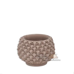 Vaso mezza pigna s/piede Ø 20 tortora opaco