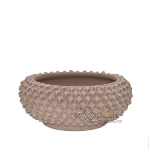 Centrotavola a pigna tonda Ø 33 tortora opaco