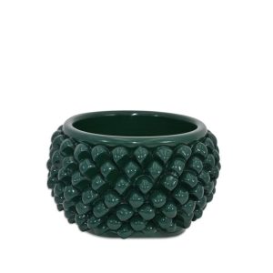 Vaso mezza pigna s/piede Ø 15 verde antico