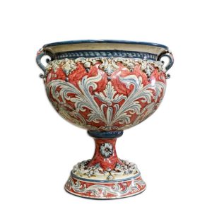 Confettiera piede liscio 32x33 plastico sofia ornato blu/bordeaux