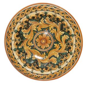 Piatto Ø 40 plastico sofia ornato fondo verde