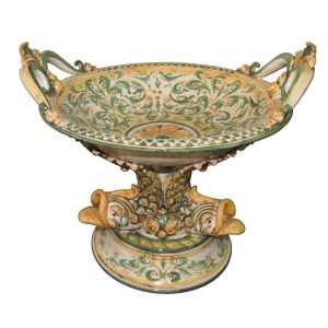 Alzata piede marino Ø 40 s. d'arte verde/arancio