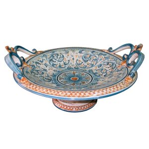 Alzata Ø 30 s. d'arte blu/arancio