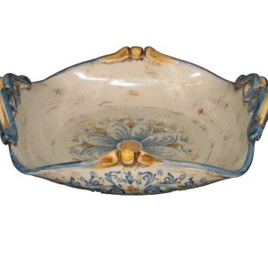 Centrotavola defra 22x22 s. d'arte blu/arancio