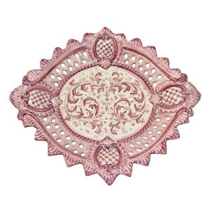 Centrotavola traforato 2° M 42x30 s. d'arte mono bordeaux