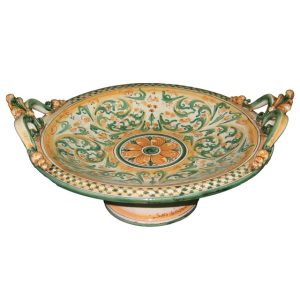 Alzata Ø 40 s. d'arte verde/arancio