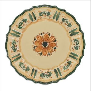 Piatto barocco Ø 28 s. d'arte verde/arancio