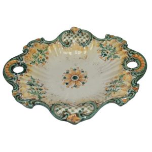 Centrotavola barocco 2° M 38x33 s. d'arte verde/arancio