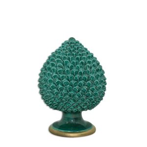 Pigna artigianale h 20 verde rame