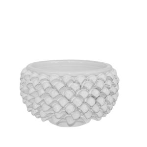 Vaso mezza pigna s/piede Ø 10 white line - Bomboniera