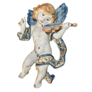 Angelo musico h 20 blu/arancio violino