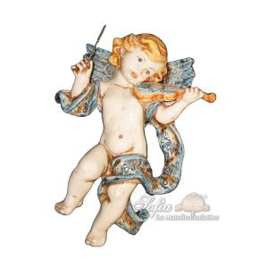 Angelo musico h 25 blu/arancio violino
